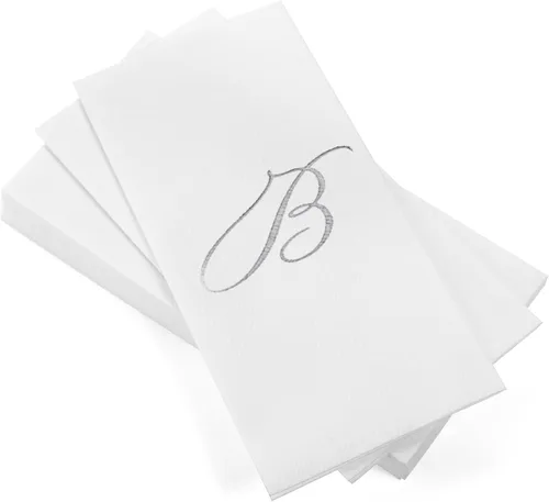 Miniatura 41 de AH AMERICAN HOMESTEAD Servilletas desechables – Servilletas doradas con monograma para invitados, servilletas acolchadas como tela para baño