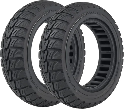 Miniatura 13 de Reemplazo de neumático sólido todoterreno de 9.5 x 2.5-6.1 para NIU KQi3 Pro/Max/Sport Scooter - Sin pinchazos, mantenimiento sin complicaciones