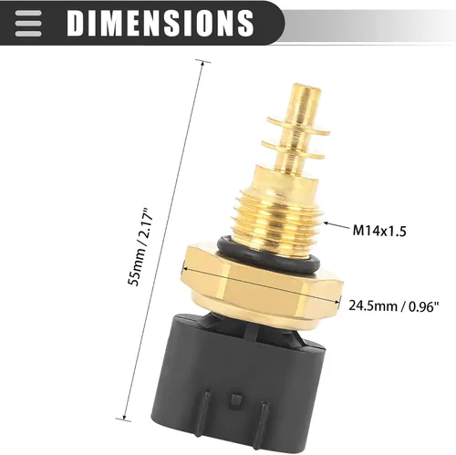 Miniatura 3 de Motoforti Sensor de temperatura del agua del refrigerante del automóvil, para Acura MDX 2004-2005, plástico, 13650-50G01, 91172375, negro