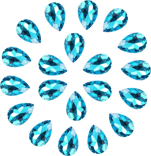 Miniatura 7 de Lágrima de cristal de 0.787 x 1.181 in con diamantes de imitación grandes para manualidades, fabricación de joyas, zapatos, cuentas de vidrio, 36