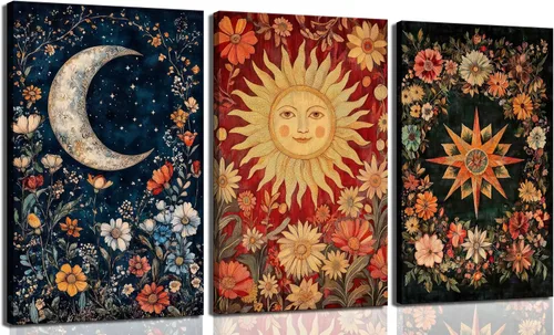 Miniatura 10 de Arte de Lienzo para Pared de Mujer Negra, Pintura de Mujer Afroamericana, Cuadros Decorativos, Pósters Retro Étnicos Rojos Amarillos Azules