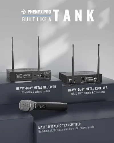 Miniatura 3 de Phenyx Pro Sistema de micrófono inalámbrico True Diversity PTU-1U con micrófono de mano