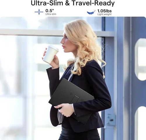 Miniatura 9 de Yxk Portable Monitor 14 Inch 1200P 60Hz IPS HDR Ultra-Slim Travel Monitor with Dual Speakers USB-C HDMI Second Screen for Laptop PC Mac Phone Xbox