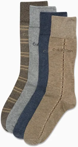 Miniatura 4 de Calvin Klein Calcetines de vestir para hombre - Calcetines de mezcla de algodón patrones y sólidos (paquete de 4)