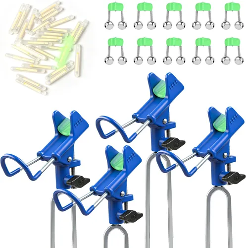Miniatura 10 de Fishing Rod Holder for Ground, 2/4pcs Fishing Pole Holders for Ground, Bank Fishing Rod Holder with 360° Adjustable Extra Long Drill Stake Rod Stand