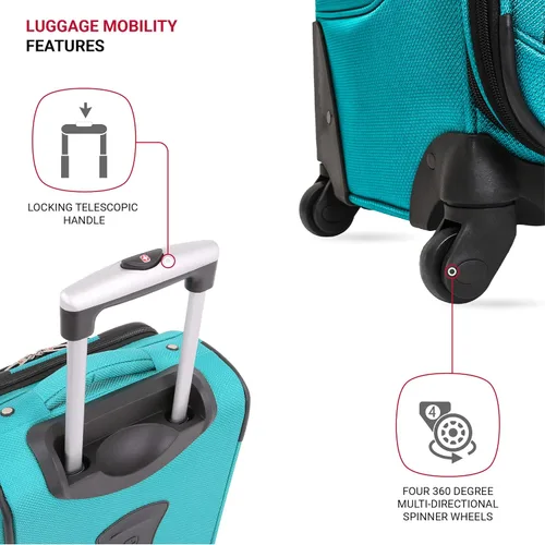 Miniatura 2 de SwissGear - Equipaje suave expandible Sion con ruedas, verde azulado