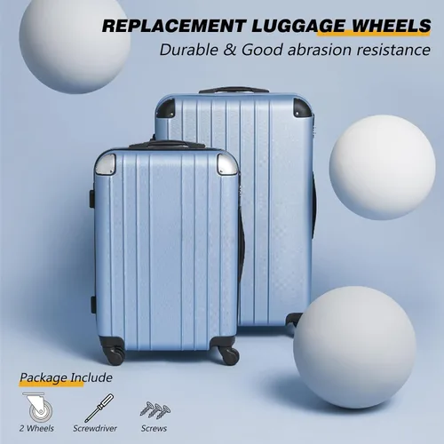 Miniatura 4 de Repuesto de rueda de equipaje reparación maleta bolsa piezas Spinner ruedas ruedas ruedas (W041-L-a par 2 piezas)
