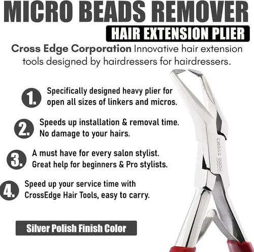 Miniatura 4 de Herramientas profesionales para extensiones de cabello, alicates para microenlaces y cuentas, removedor de microanillos, abridor de cuentas de 5.5