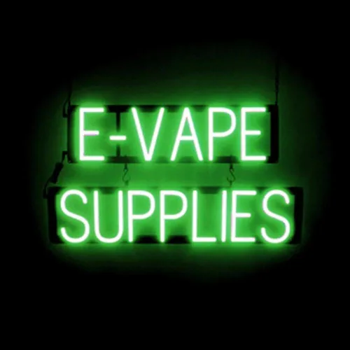 Miniatura 10 de SpellBrite Cartel E-JUICE Señalización de tienda de humo con aspecto de neón, luces LED azules 22.3 x 6.3 pulgadas
