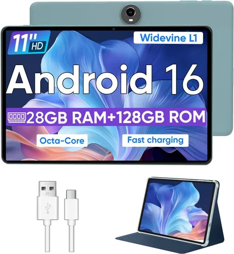 Miniatura 8 de WXUNJA Tablet Android 15, tabletas de 11 pulgadas con procesador Octa Core, 12 GB de RAM 128 GB de ROM 1 TB de expansión, Widevine L1, batería