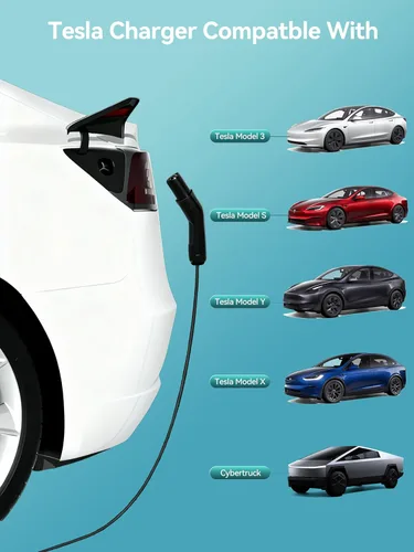 Miniatura 6 de Ecogenix Cargador Tesla para Hogar de Nivel 2, Cable de Carga Móvil Portátil de 24A/240v con Salida para Secadora para Modelo 3/Y/S/X, Amperaje