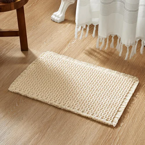 Miniatura 16 de TYUU Tapete de baño estilo gofre, tapete de baño bohemio, antideslizante, lavable, súper absorbente, de secado rápido, bonito tapete de baño