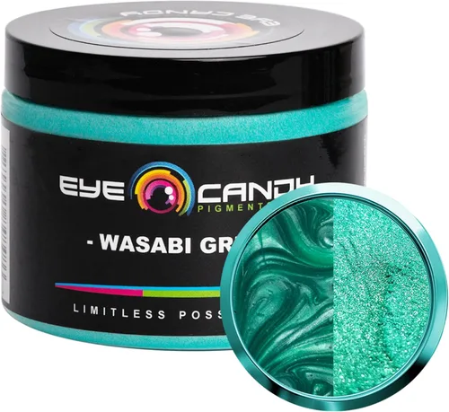 Miniatura 26 de Eye Candy Pigmento en polvo de mica prémium "té verde" (1.76 onzas), aditivo multiusos para manualidades y manualidades carpintería, bombas