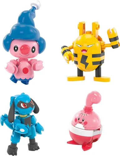 Miniatura 4 de MEGA Juego de Juguetes de Construcción Pokémon Entrenador Paquete de 8 con 189 Piezas, 8 Personajes Articulados y Posables, 2 Pulgadas de Alto