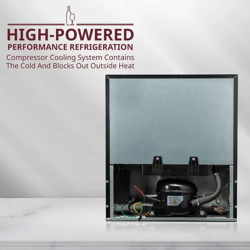 Miniatura 8 de Schmecke - Refrigerador de vino con compresor de 12 botellas con cerradura Gran bodega independiente Refrigerador de vino digital 41f-64f