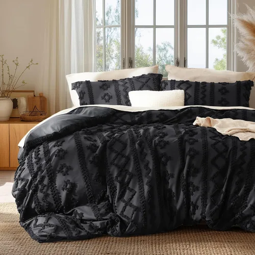 Miniatura 26 de Bedsure Funda de edredón bohemia, tamaño Queen, suave y cómoda, diseño elegante, ropa de cama bohemia para decoración, lavable a máquina, para todas