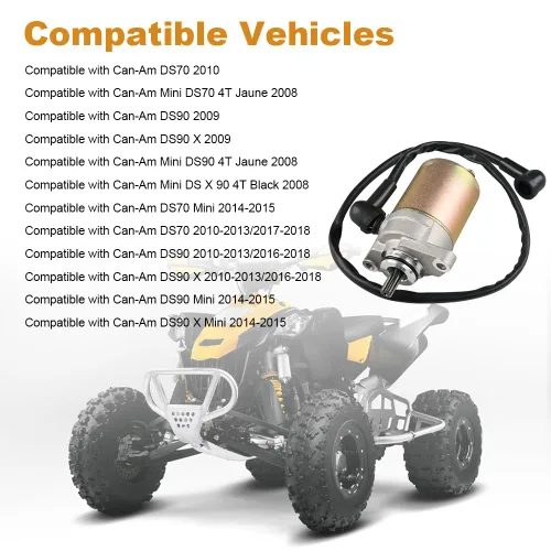Miniatura 3 de WATERWICH Motor de arranque compatible con Can-Am DS70 DS90 2010-2013/2016-2018 DS70 Mini 2014-2015 DS90 Mini 2014-2015 para V31200DGF000