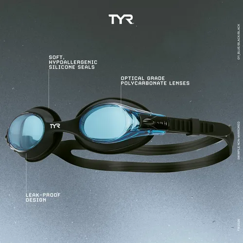 Miniatura 6 de TYR Gafas de natación Swimple para niños Negro/Azul