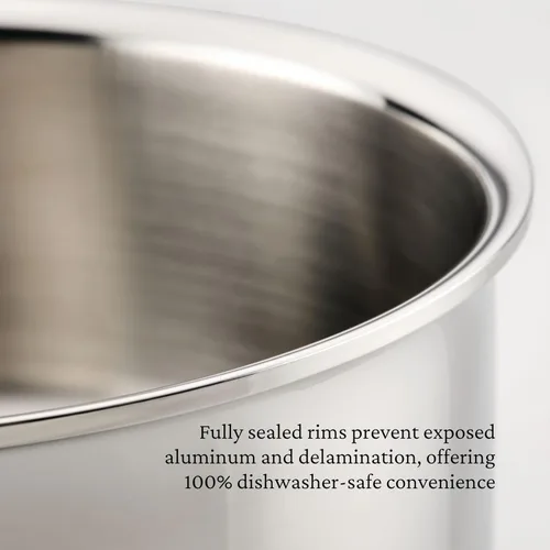 Miniatura 4 de Hestan ProBond Luxe Olla de sopa de 3 cuartos con tapa, acero inoxidable revestido profesional, construcción ProCore con revestimiento de tres