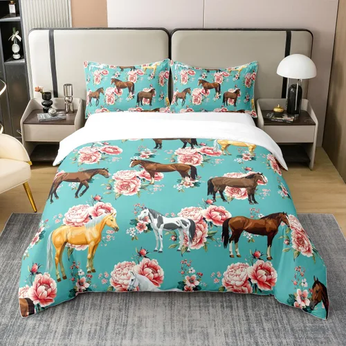 Miniatura 25 de Funda de edredón de pingüino de algodón puro completa kawaii funda de edredón de pingüino antártico juego de ropa de cama de animales para niños