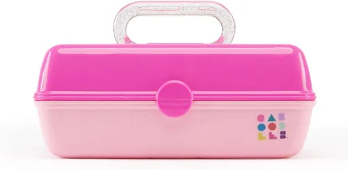 Miniatura 15 de Caboodles Pretty in Petite - Caja de maquillaje de dos tonos rosa sobre lavanda, caja organizadora de plástico duro, 2 bandejas giratorias, espejo