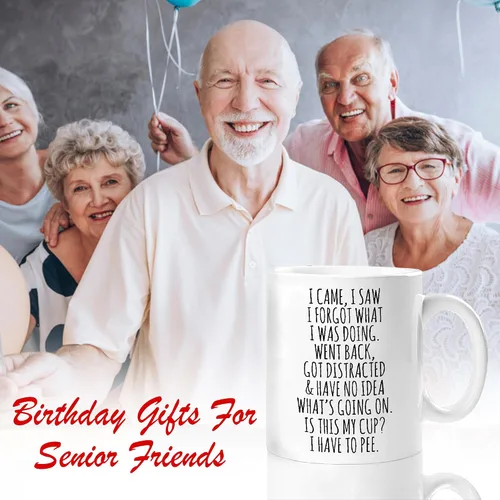 Miniatura 2 de Taza de café divertida "Vine, vi y olvidé qué estaba haciendo" de 11 onzas – Regalos de cumpleaños para personas mayores, ciudadanos senior, abuelas