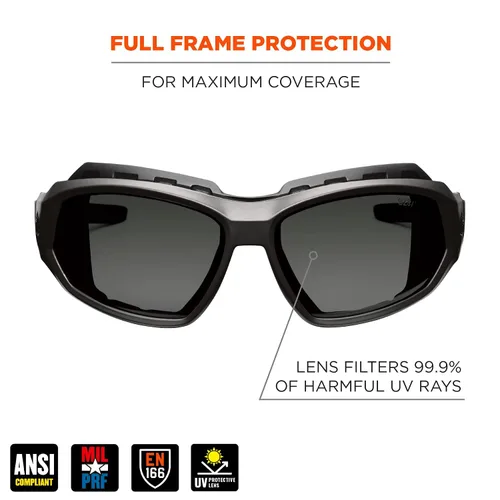 Miniatura 2 de Ergodyne Skullerz Loki Spoggles Gafas de Seguridad Convertibles Antiarañazos - Incluye Junta y Correa para Convertir a Gafas Protectoras, Antivaho
