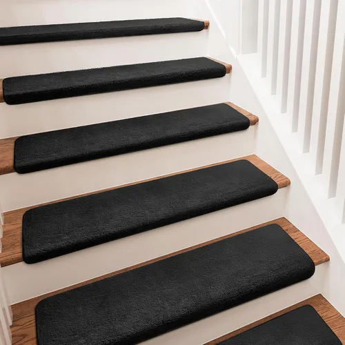 Miniatura 10 de PURE ERA Protectores de escalera para interiores, ultra felpa, suaves, para interiores, aptos para mascotas, cinta antideslizante, sin lavable