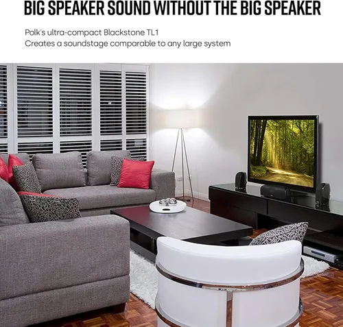 Miniatura 7 de Polk Audio Blackstone TL1 - Altavoz satelital (individual, negro) Tecnología PowerPort, acabado brillante Sonido compacto Empareja