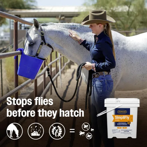 Miniatura 7 de Farnam SimpliFly - Suplemento diario de control de moscas para caballos, 3.75 libras, pellets apetecibles aprobados por la EPA, evita las moscas