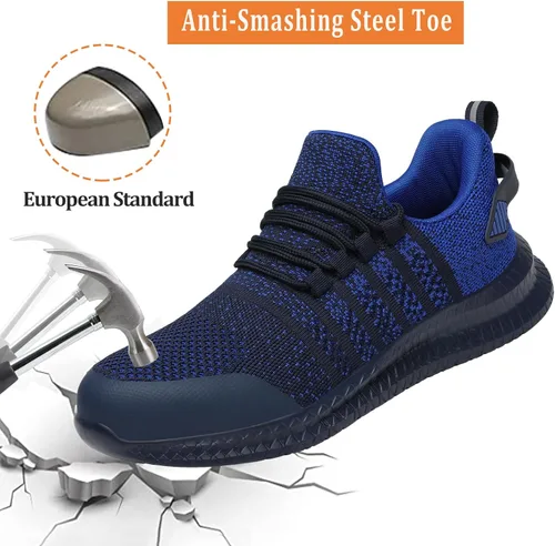 Miniatura 2 de Zapatos de punta de acero para hombres y mujeres, cómodos, ligeros, zapatos de seguridad para el trabajo, a prueba de pinchazos, antideslizantes