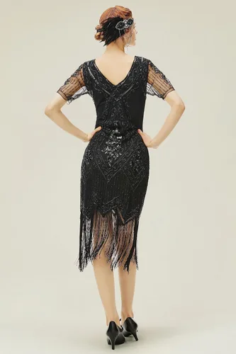 Miniatura 2 de BABEYOND 1920s Art Deco Fringed Sequin Dress Roaring 20s Flapper Fancy Dress Gatsby Costume Dress