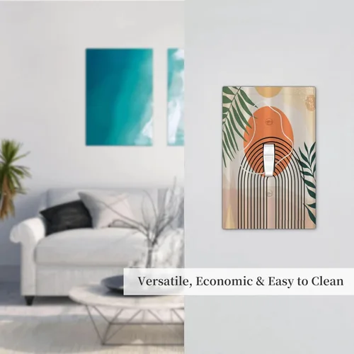 Miniatura 7 de Cubiertas Decorativas para Placas de Interruptor Abstracto Moderno de Mediados de Siglo Arco Boho Sol Dorado Hoja 1 Gang Placa de Pared Cubierta