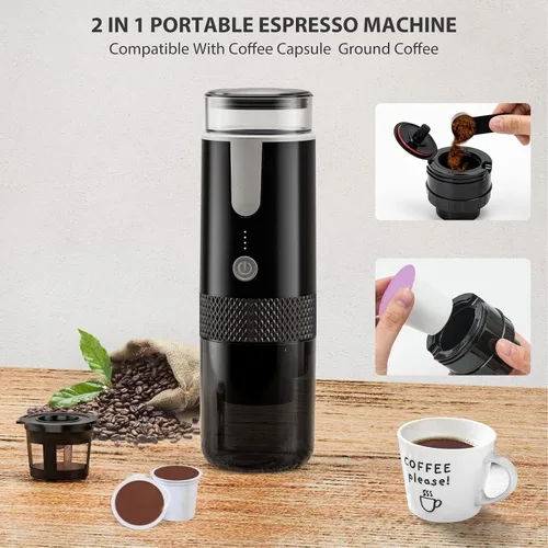 Miniatura 5 de Herramienta para hacer café de viaje, máquina portátil para hacer prensado a mano, hervidor eléctrico compacto manual, tetera, mini máquinas