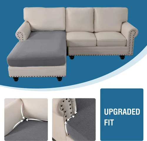 Miniatura 5 de ADPON Fundas de sofá modular, funda de cojín para sofá o sillón en forma de L, funda separada para sofá seccional izquierdo o derecho (1 diván, gris)