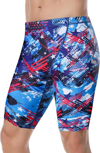 KGKE Pantalones cortos de natación de pierna cuadrada para hombre UPF50+,Retención de la forma de la tela de los hombres del traje de baño de la