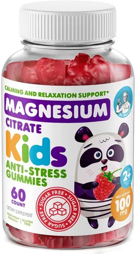 Gomitas de magnesio para niños, sin azúcar, suplemento de gomitas de magnesio calmantes para niños, masticables calmantes de magnesio sin azúcar