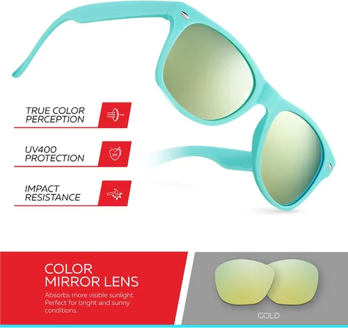 Miniatura 167 de Retro Rewind Lentes de sol para niños y niñas de 3 a 12 años, inastillables, UV400, lentes de sol para niños pequeños