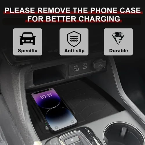 Miniatura 2 de Muslogy Compatible con Honda Pilot 2023-2025/2026 Passport Accesorios de Consola Central Cargador Inalámbrico Alfombrilla Protectora Insertos
