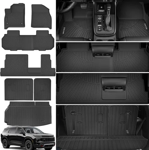 Miniatura 14 de Alfombrillas y forro de carga y respaldo para Chevrolet/Chevy Suburban/GMC Yukon XL 2021-2026 de 7 asientos, protección para todo tipo de clima