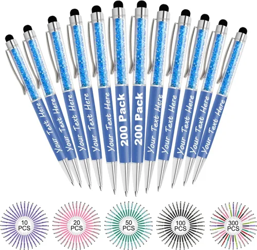 Miniatura 42 de Bolígrafos personalizados con nombre y texto, bolígrafos de diamantes de cristal personalizados a granel, 10 bolígrafos, regalos para mujeres