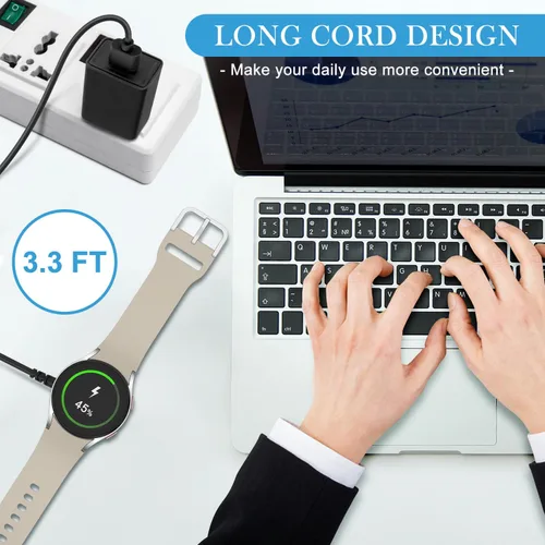 Miniatura 4 de EGK Cargador magnético para Samsung Galaxy Watch Ultra/FE/8/8 Classic/7/6/6 Classic/5/5 Pro/4/4 Classic/3/Active 2/Active con cable de carga rápida