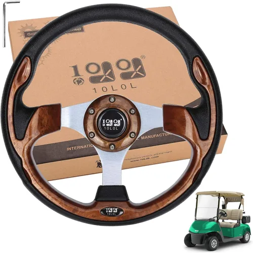 Miniatura 13 de 10L0L Volante de carrito de golf, diseño universal para Yamaha, EZGO RXV y TXT, Club Car DS, Club Car Precedent Tempo, la mayoría de los carritos