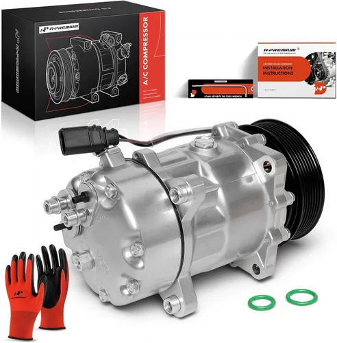 Miniatura 10 de A-Premium Compresor de aire acondicionado con embrague compatible con Volkswagen Jetta 1999-2003, Golf 2000-2003, con compresor SD7V16