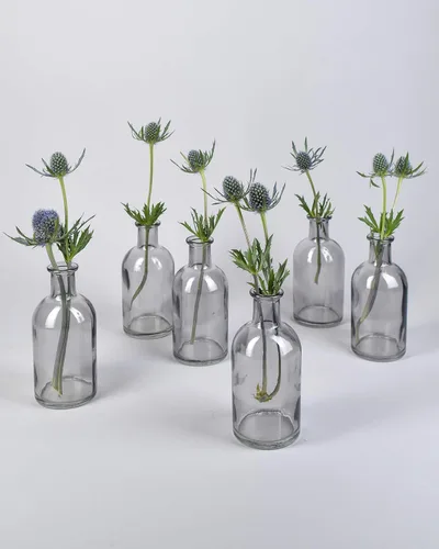 Miniatura 3 de Serene Spaces Living - Jarrones de cristal para medicina, 13 cm de alto y 6 cm de diámetro Gris ahumado pequeño
