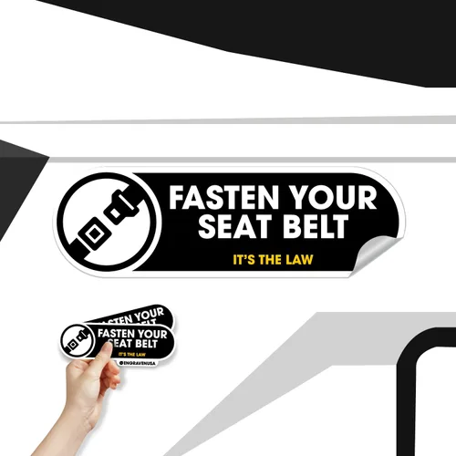 Miniatura 5 de Adhesivos de seguridad para automóvil Fasten Your Seatbelt Adhesivo recordatorio impermeable para poner tu cinturón de seguridad Letrero