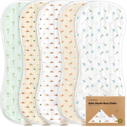 Miniatura 22 de Paquete de 5 paños de muselina para eructos para bebé, niño, niña, trapos muy absorbentes para bebés, 8 capas de viscosa derivada de toalla