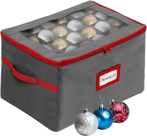 Miniatura 20 de HOLDN’ STORAGE - Caja de almacenamiento para adornos navideños con divisores - Capacidad para 48 adornos de hasta 3.0 pulgadas de diámetro, 2 Negro