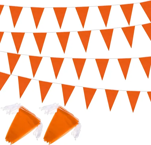 Miniatura 8 de Panelee Banderines en blanco de 300 pies para colgar, 180 piezas de guirnaldas triangulares para apertura, graduación, fiesta de cumpleaños