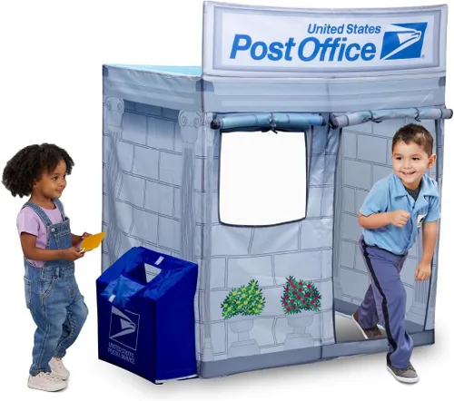 Miniatura 12 de Kid Trax USPS - Tienda de campaña desplegable Cape Cod Pretend de oficina de correos, juguetes para niños, carpas interiores para niños, juguetes